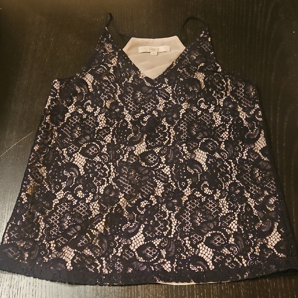 LOFT Elegant Black Lace Camisole